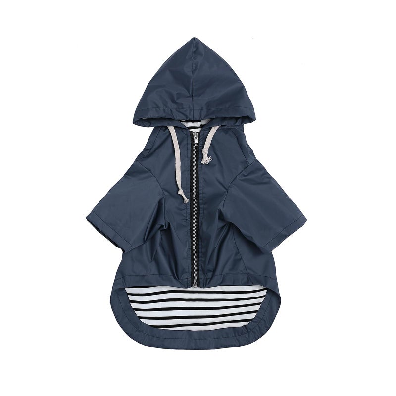 Morezi Dog Raincoat rain Jacket Raincoat Dogs Waterproof Small Medium Breeds Zip Closure Storage Pocket Harness Hole Blue L - Image 1